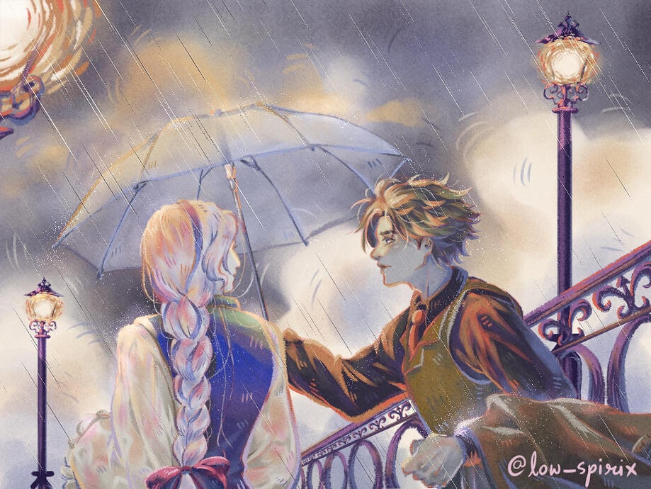 Meeting under the rain.